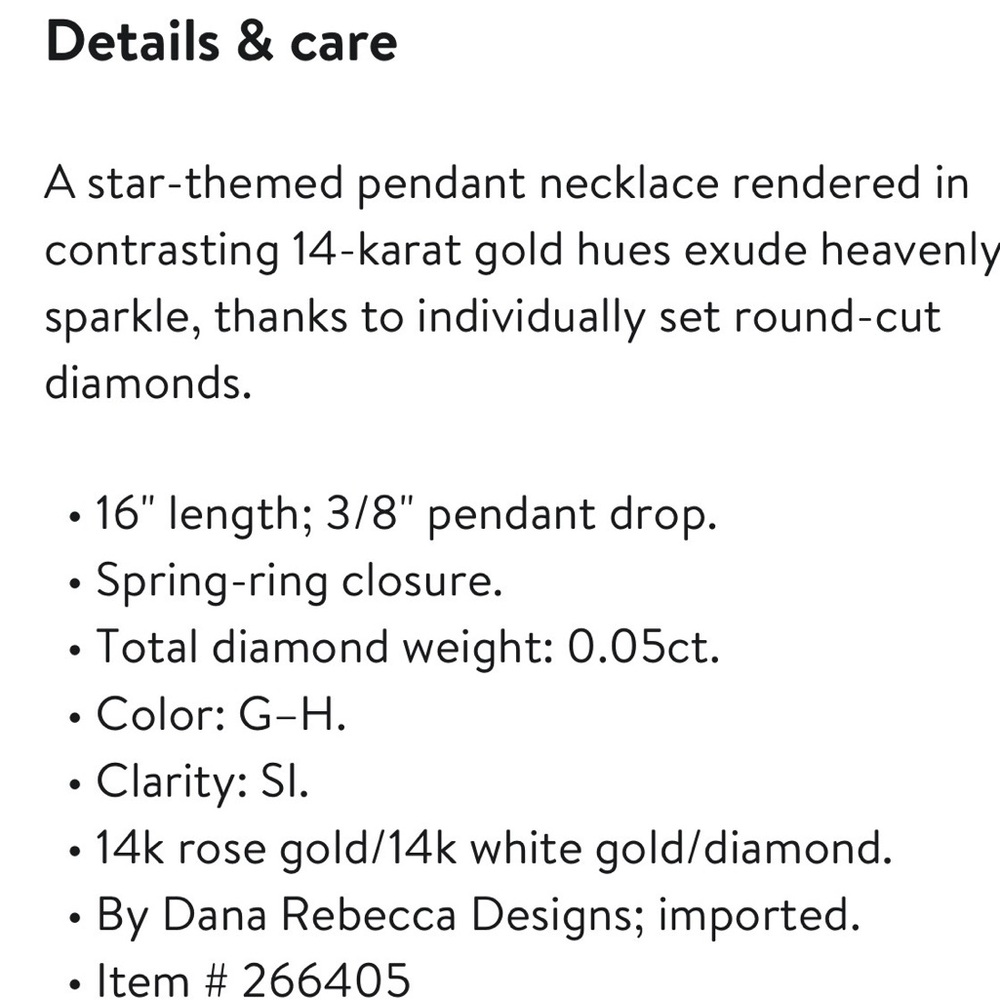 Dana Rebecca Designs Rose Gold Necklace Diamond Star - Picture 7 of 7